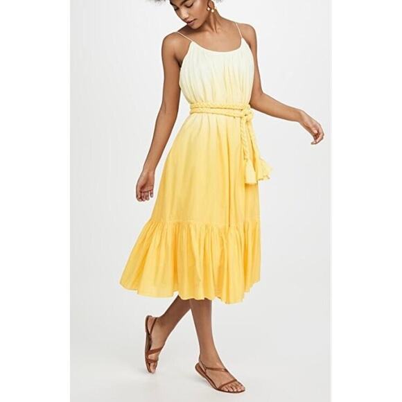 NEW NWT Rhode Lea Yellow Ombré Midi Dress size Small - Picture 1 of 8